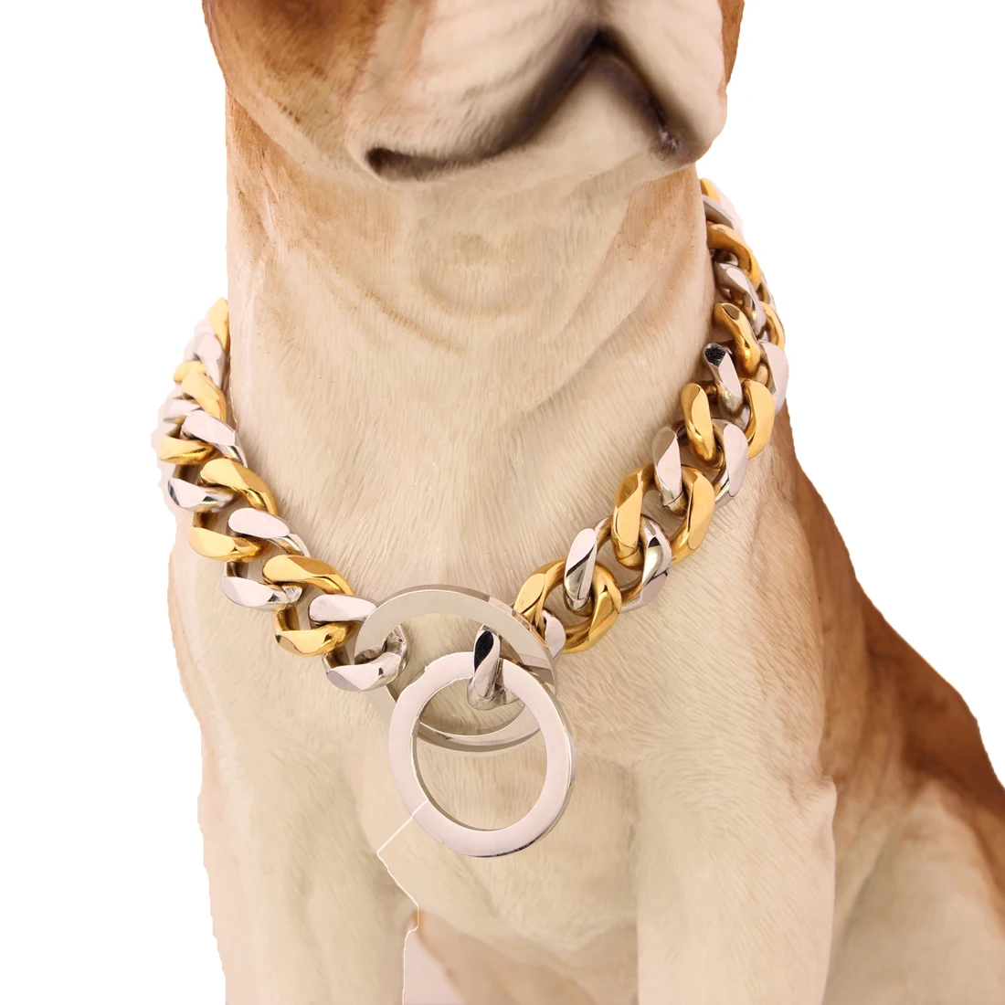 Customized Dog collar Gold Big Dog Chains Pet hip hop leads kit collars choke necklace Leash Bully link Cuban dog Chain Collar