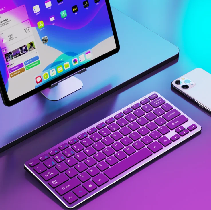 Перезаряжаемая беспроводная клавиатура Blue tooth 5,0 с полноразмерной подсветкой