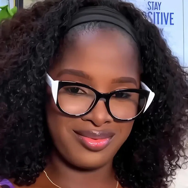 2024 New Black Red Cat Eye Anti Blue Light Computer Glasses Women Retro Spectacles for Lady TR90 Double Color Eyeglasses Frames