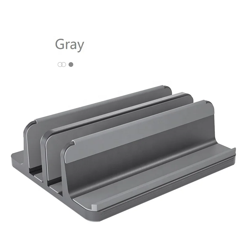 Custom Logo Adjustable Vertical Desktop Laptop Stand Holder Fit for Mac Book Notebook Aluminium CNC Machining