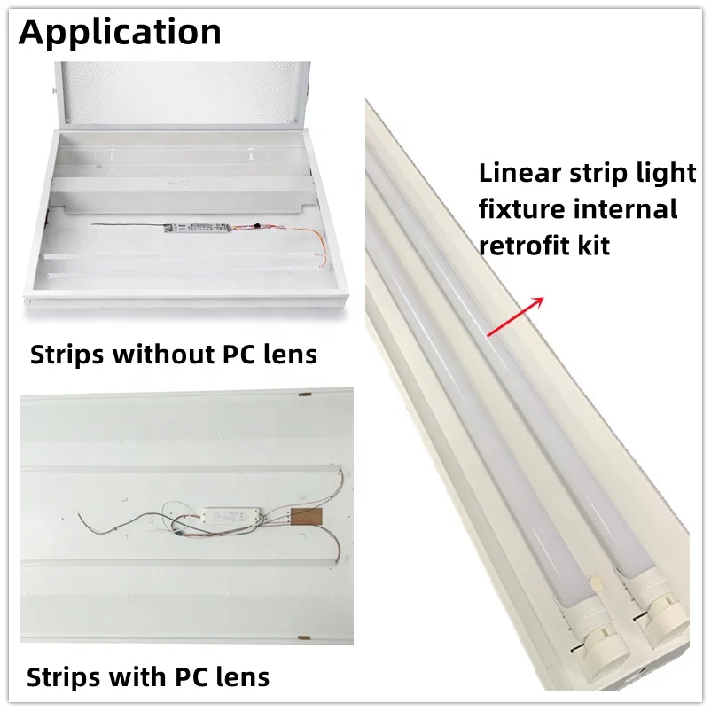 Switch Cct 3500K-4000K-6000K PC Lens Magnetic Led Adjustable Track Light Magnetic troffer Retrofit kit