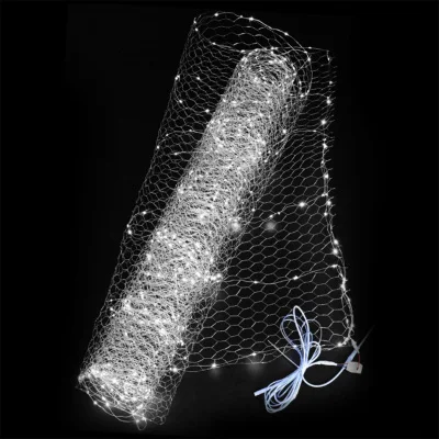 Wedding hall layout barbed wire belt lamp modeling net rice grain lamp net starry sky chandelier ceiling wedding props