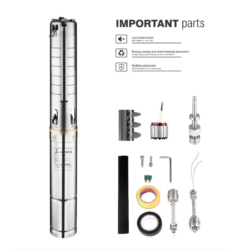 QQPUMP Q4SSC5-101 110V1100W 1.5hp Multistage dc solar pool pump system solar fountain pump