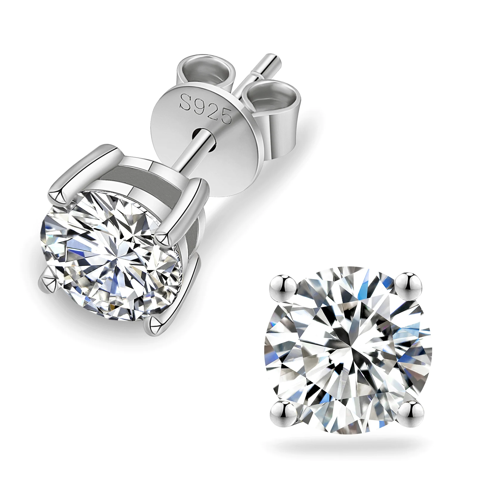 Ювелирные изделия высокого качества оптом VVS1 0.5ct 0.6ct 0.8ct 1.0ct 925 стерлингового серебра с бриллиантами Роскошные серьги