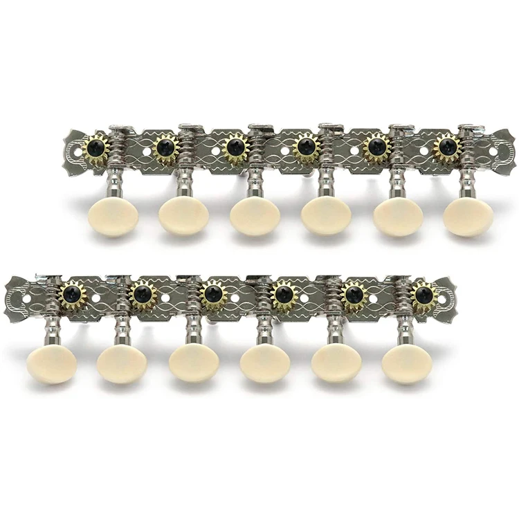 Custom 6L6R Chrome 12 Strings Acoustic Guitar Tuning Pegs Mandolin Machine Heads with Single Hole