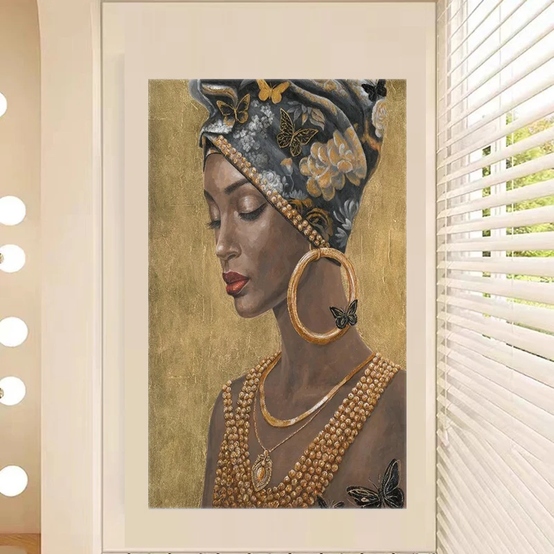 African Black Woman Graffiti Decorative Wall Mural Painting Extra Large Canvas Other Abstract African Girl Wall Art Painting