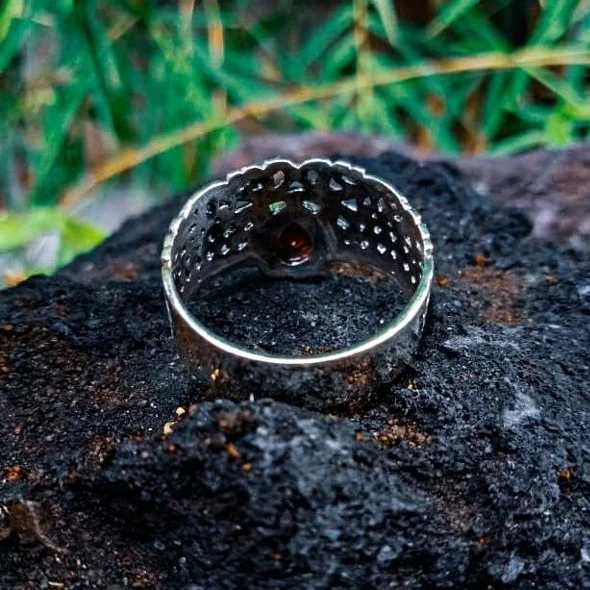 NY-R012-Bali Ornate Ring And Armadillo Style