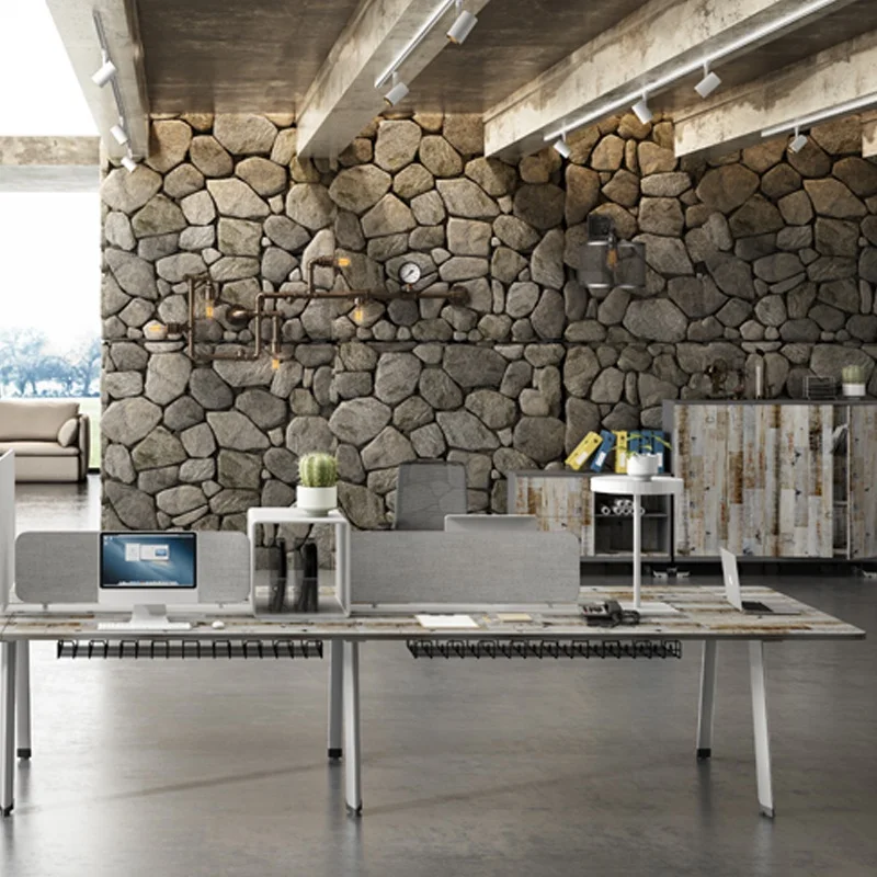 Foshan Furniture Person Modular Open Office Partition Workstation Staff Table Hot Sale 4 Commercial Furniture