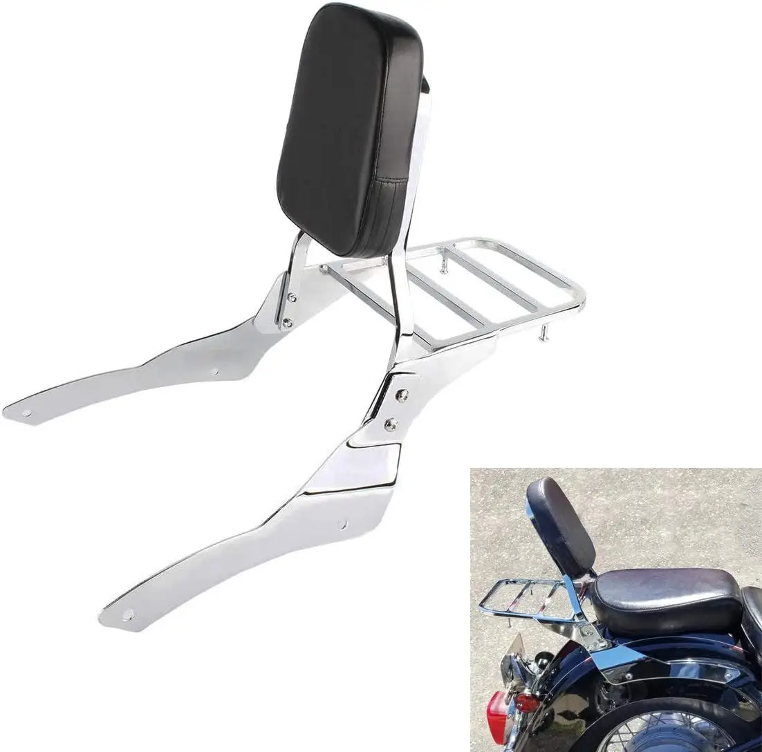 Спинка Sissy Bar с багажником и удобной подушкой совместимая Yamaha VStar 650 400 XVS Drag Star DS650