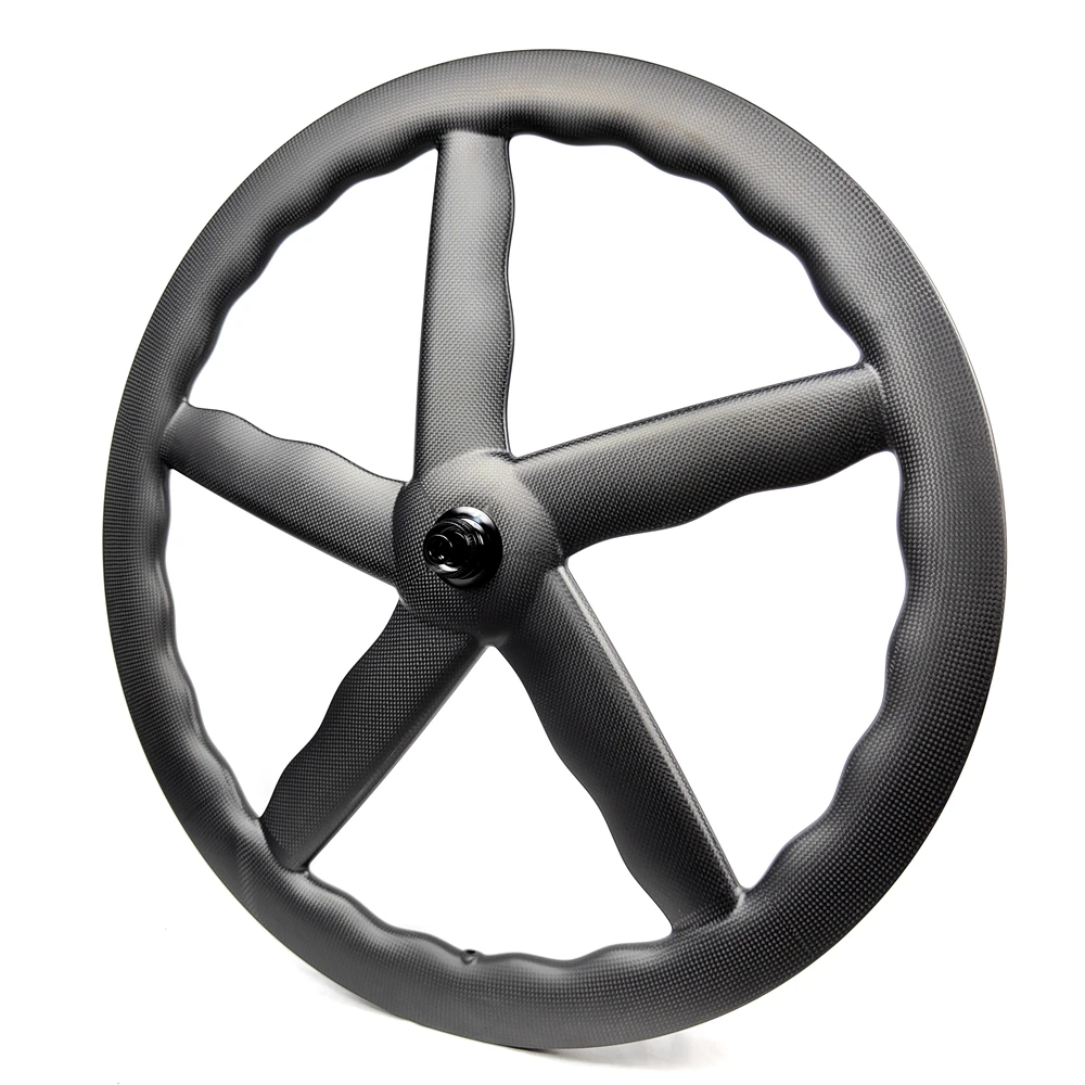 BIKEDOC SP-BL5D 700C Carbon Road Bike 50 55mm Deep Tubular T800 Track Bike Wave Wheel 25mm Width 5 Spokes Bicycle Carbon Wheel