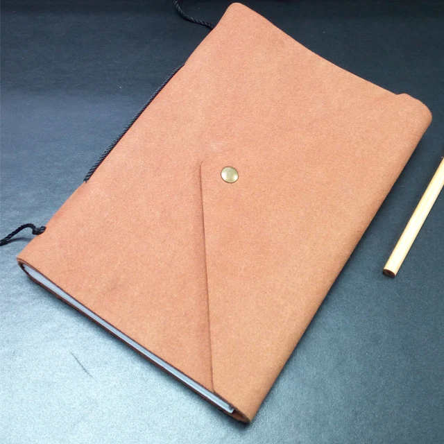 2023 faux suede material handmade vintage leather journal custom notebook
