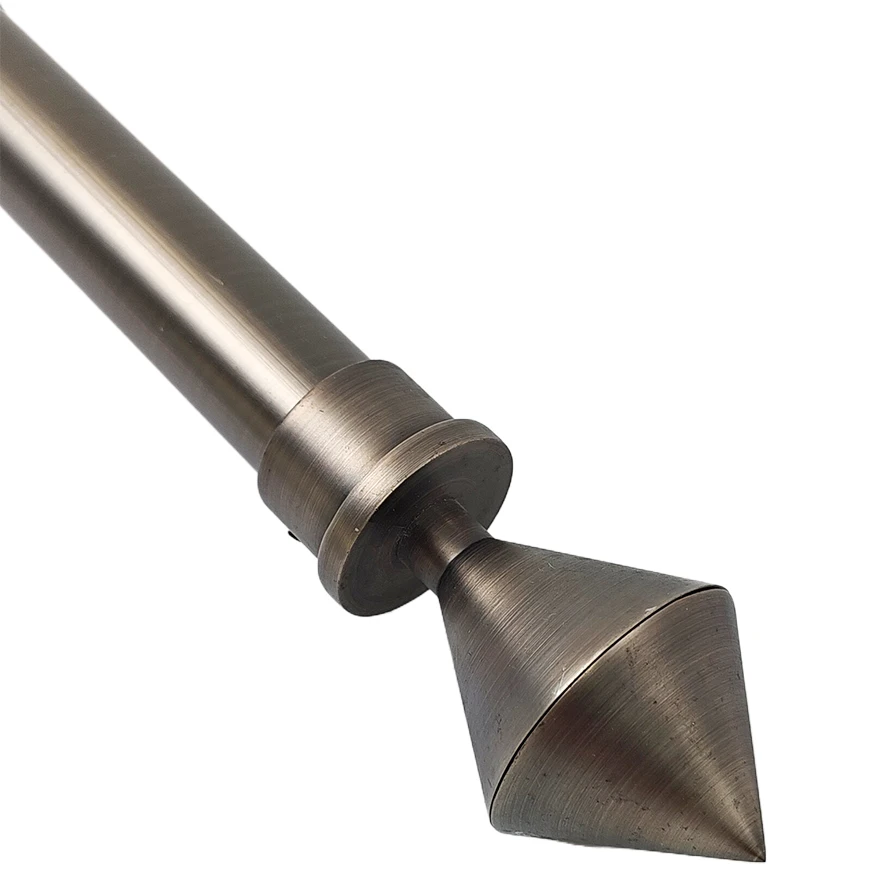 High Quality Curtain Rods with Decorative Curtain Finial, Durable Curtain Pole End Cap Set Metal Single Mid Century Modern