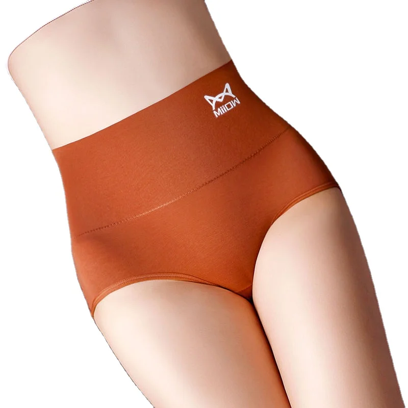 High-waisted panties female cotton belly and buttocks triangle 95% cotton crotch sexy large size