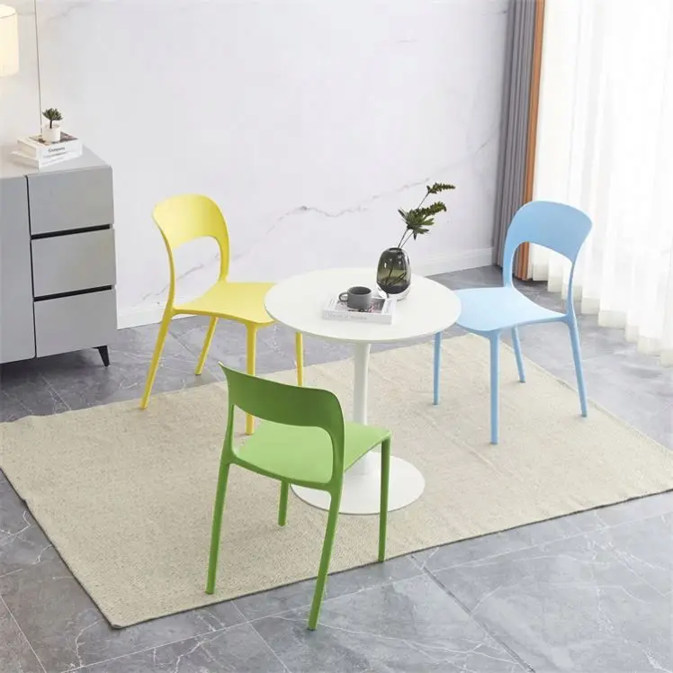 Stackable full Plastic Chair Free Sample Colored Pp Modern dining chair for sale