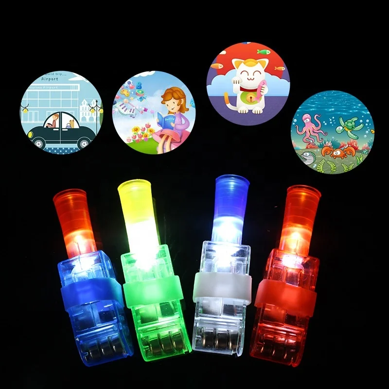 different cartoons magic led projection finger light lamp toy for Xmas party decoration