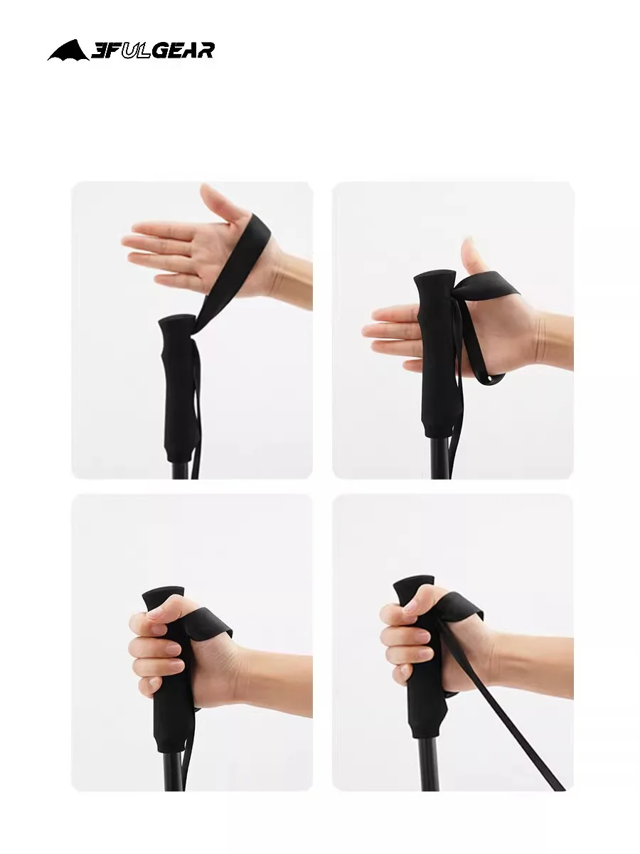 1pc 3F GEAR ultralight Hiking 135cm Carbon Fiber/Aluminum Walking Climbing Stick Length Adjustable Hiking Accessories