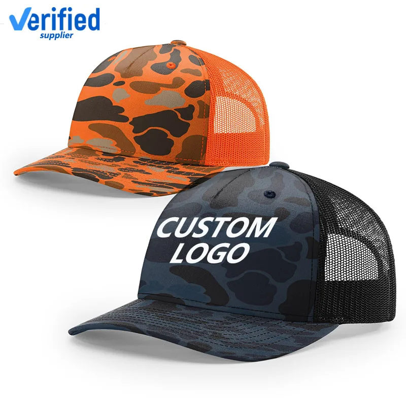 Camouflage dad snapback adjustable VERACAP blank duck camo bottomland hat 112 112PFP trucker hats with patch logo