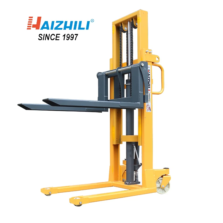 HaizhiLi Handling Equipment 1ton 1000kg lifting height 2000mm hydraulic manual stacker