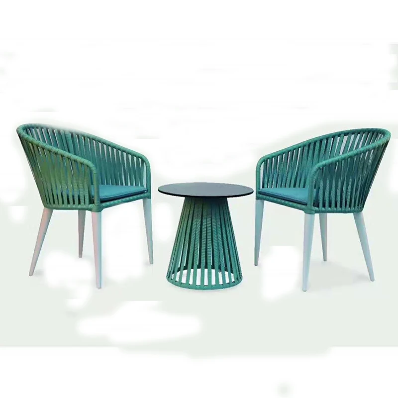 Китай OEM досуг Водонепроницаемый бистро тканый канат алюминиевая уличная мебель садовый набор