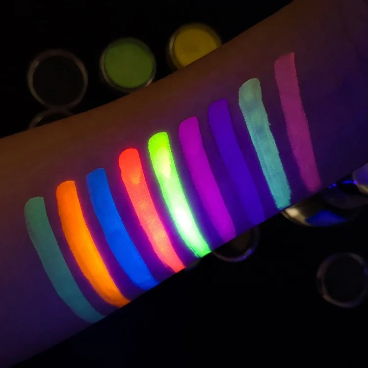 
Моющаяся неоновая флуоресцентная краска для лица, светящаяся в темноте неоновая художественная картина 