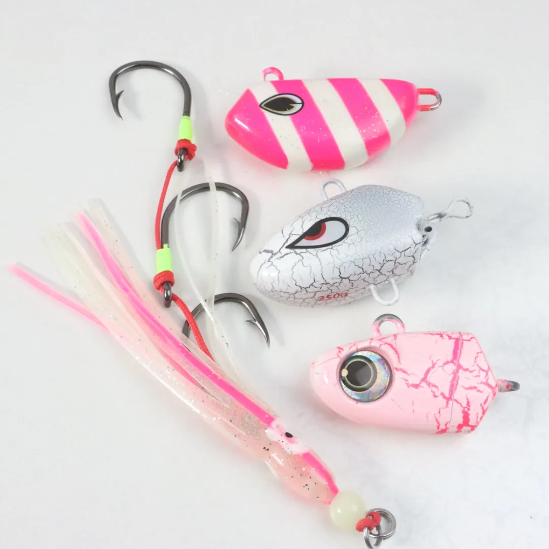 Customized Sizes Luminous Octopus Squid Skirt Assist Hooks 6/0  7/0  8/0  9/0  Jigging 3 Hook Rigs