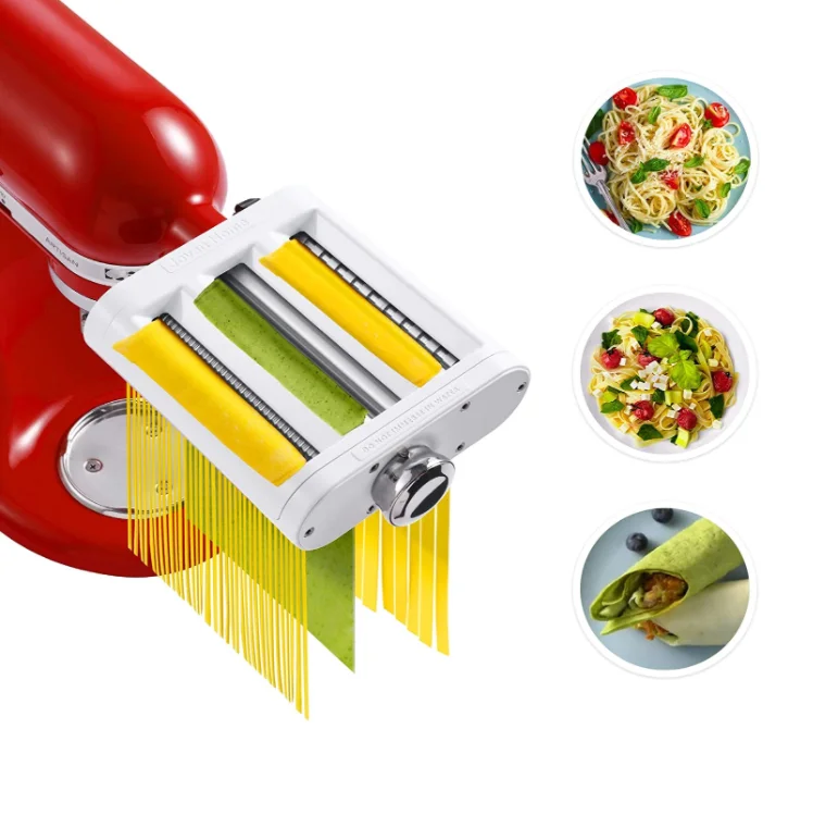 Kitchen Attachments Pasta Sheet Roller Spaghetti Fettuccine Cutter