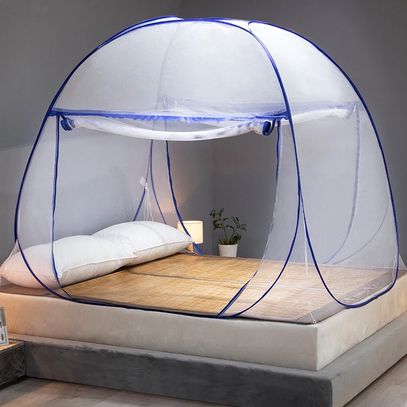 Hot selling good quality folding self standing mosquito net folding mosquito net for bed