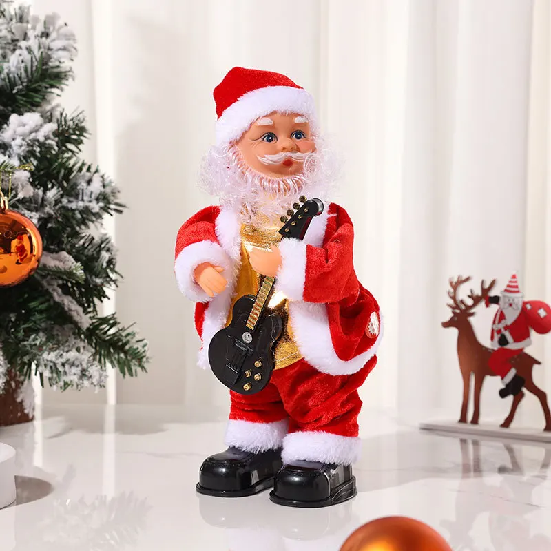 Christmas soft plush Toys Electric Santa Claus Musical Instruments Christmas Singing Dancing Santa Claus