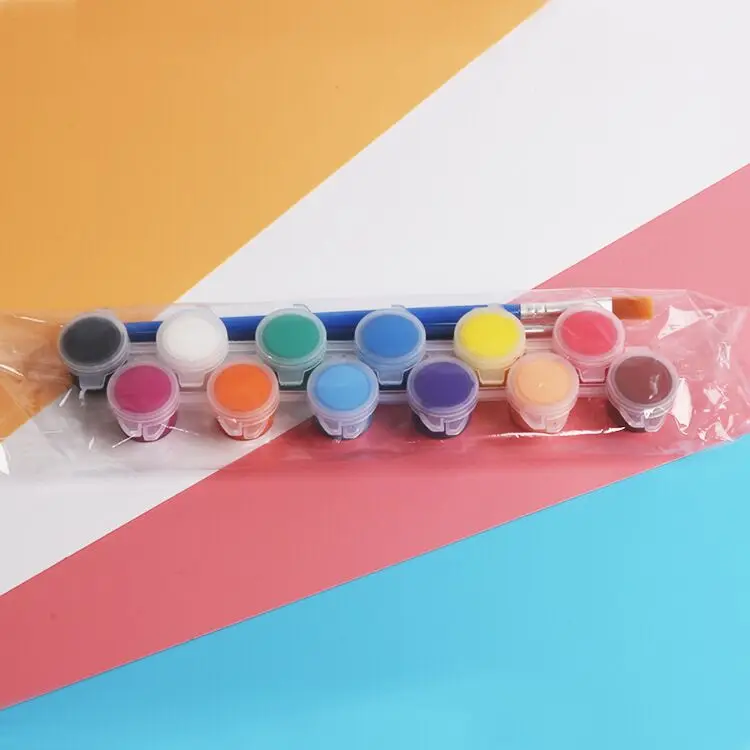 2ml 3ml 5ml 6 pots 8pot 12pots acrylic paint pot set custom colours with brush