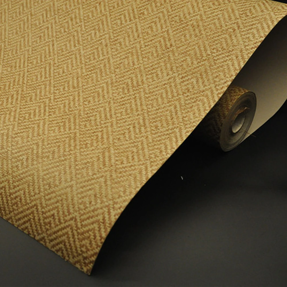 New Design Free Sample MYWIND Beige Indian Tan Japanese Style Paper Weaving Grasscloth Home Decoration Wallpaper