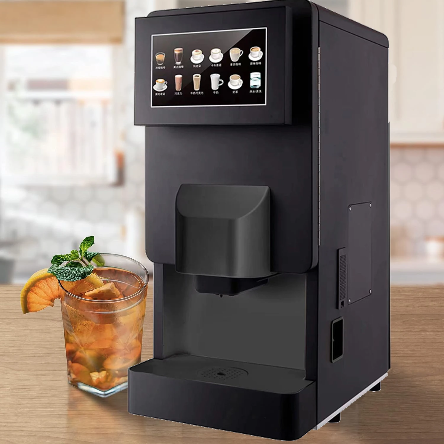 New Design 3/4 Powder Tanks Automatic Vending Coffee Machine External Water Commercial Ground Bean Taste Coffee Machine