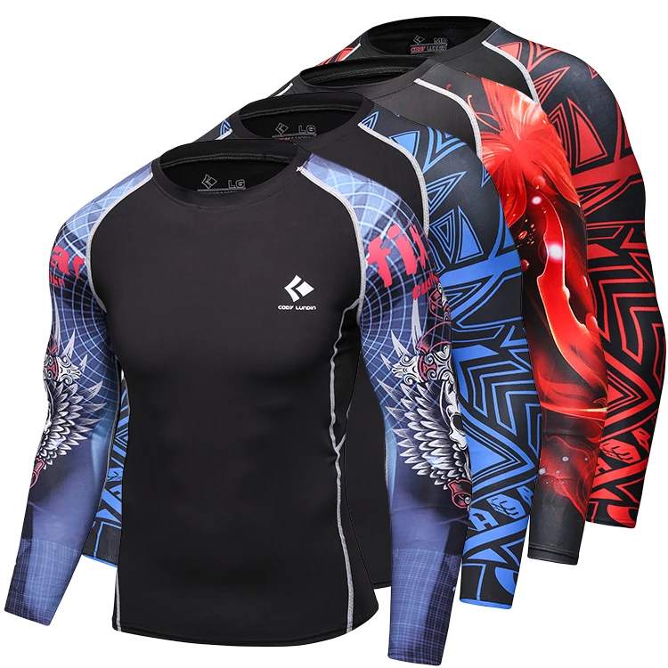 Cody Lundin tattoo design mma rash guard sublimated long sleeve mens sportswear rashguard