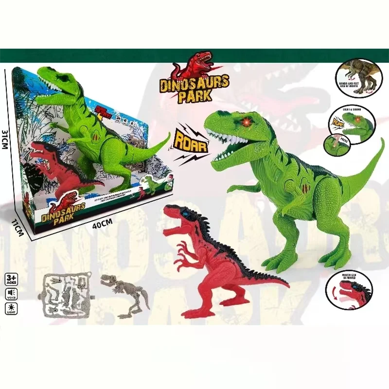 Dinosaur World Wild Roar Tyrannosaurus Dinosaur Figure with Continuing Roar Sound and Lighting