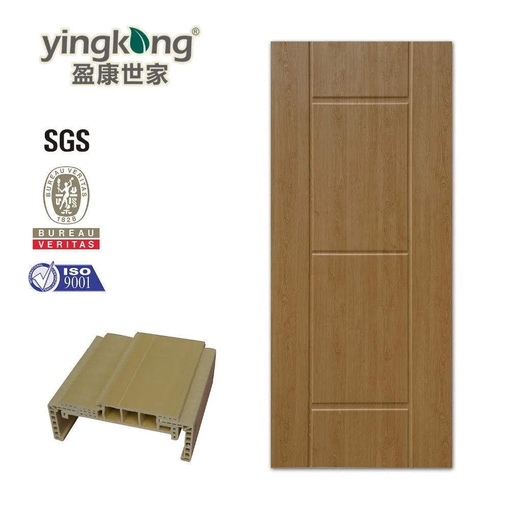 Waterproof Polish Panel Wood Plastic Composite Modern Dubai Use Wooden WPC Door