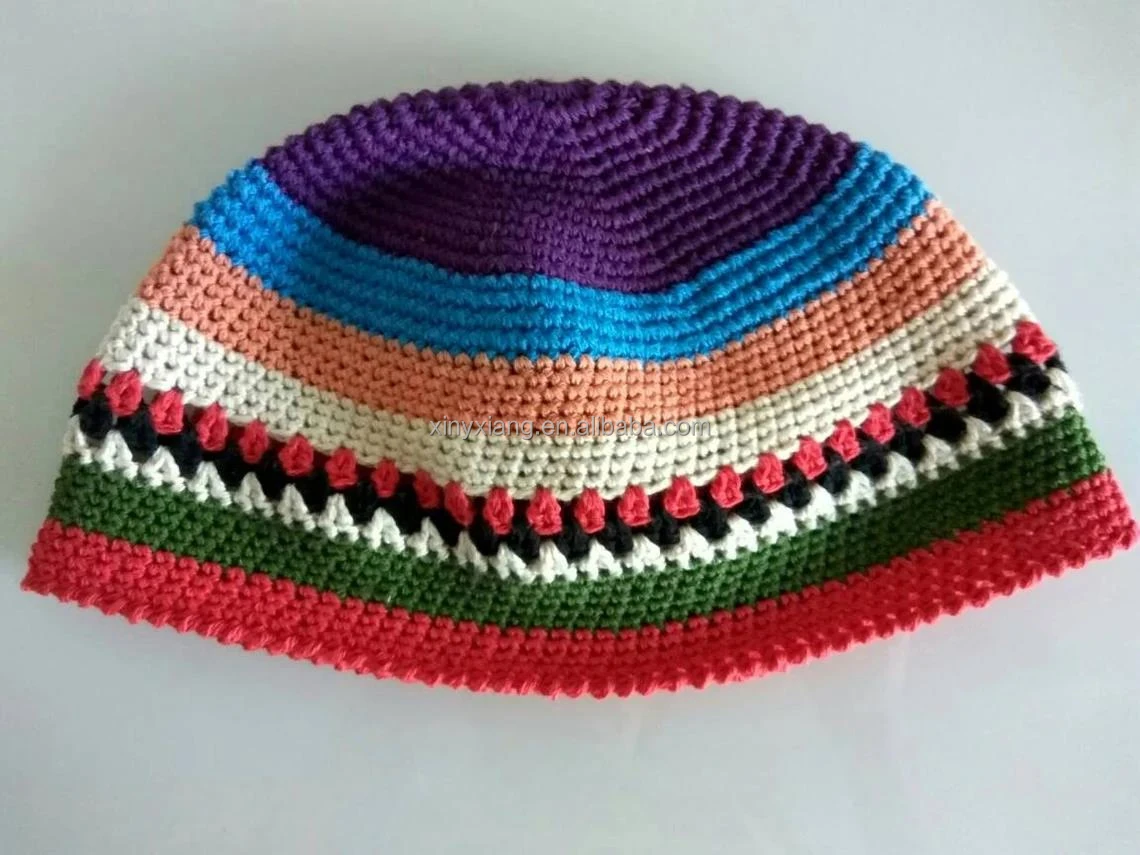 Заводская оптовая продажа вязаные мусульманские шляпы Kufi для мужчин 100% Бамбуковая пряжа Исламская молитвенная шляпа вязаная сетчатая шапка с черепом