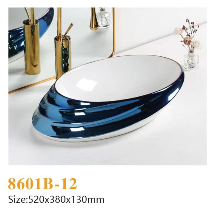 modern white bathroom vessel sink countertop washbasin ceramic art hand wash basin