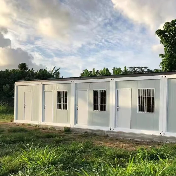 Purple and Durable Sandwich Panel Industrial Living / Office House With Bedroom Restroom