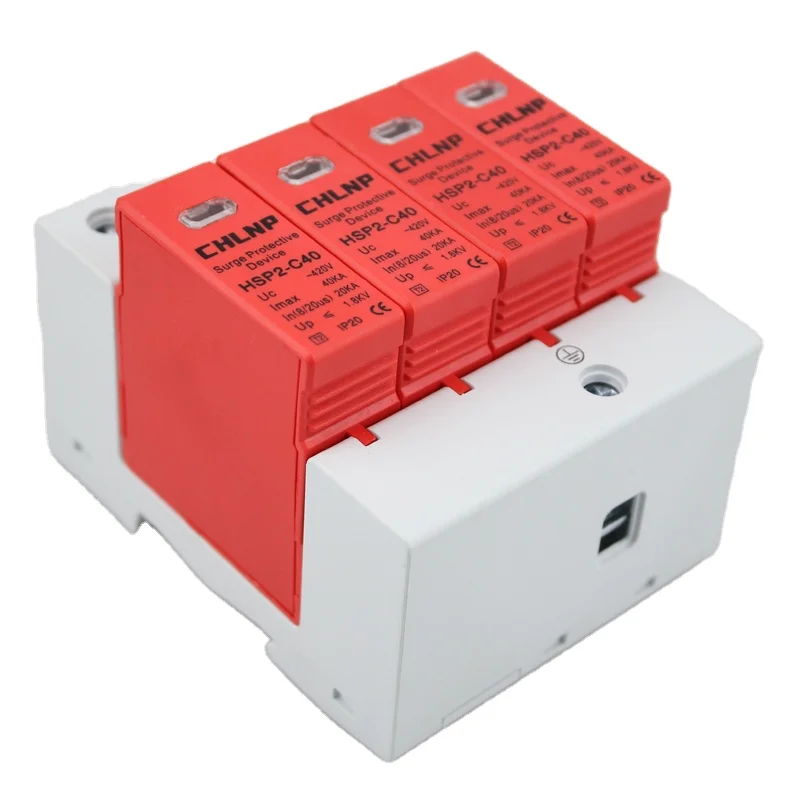 Surge protector device 4P 20KA-40KA household lightning protection switch SPD secondary lightning protection arrester