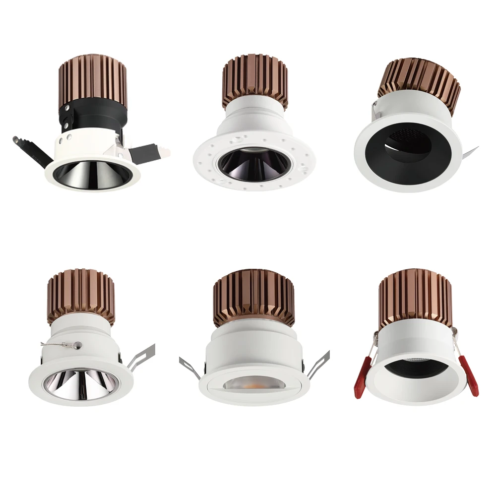 New design ip44 ceiling down light adjust 7w 15w led wall washer recessed pin spot light led downlight with gold reflector