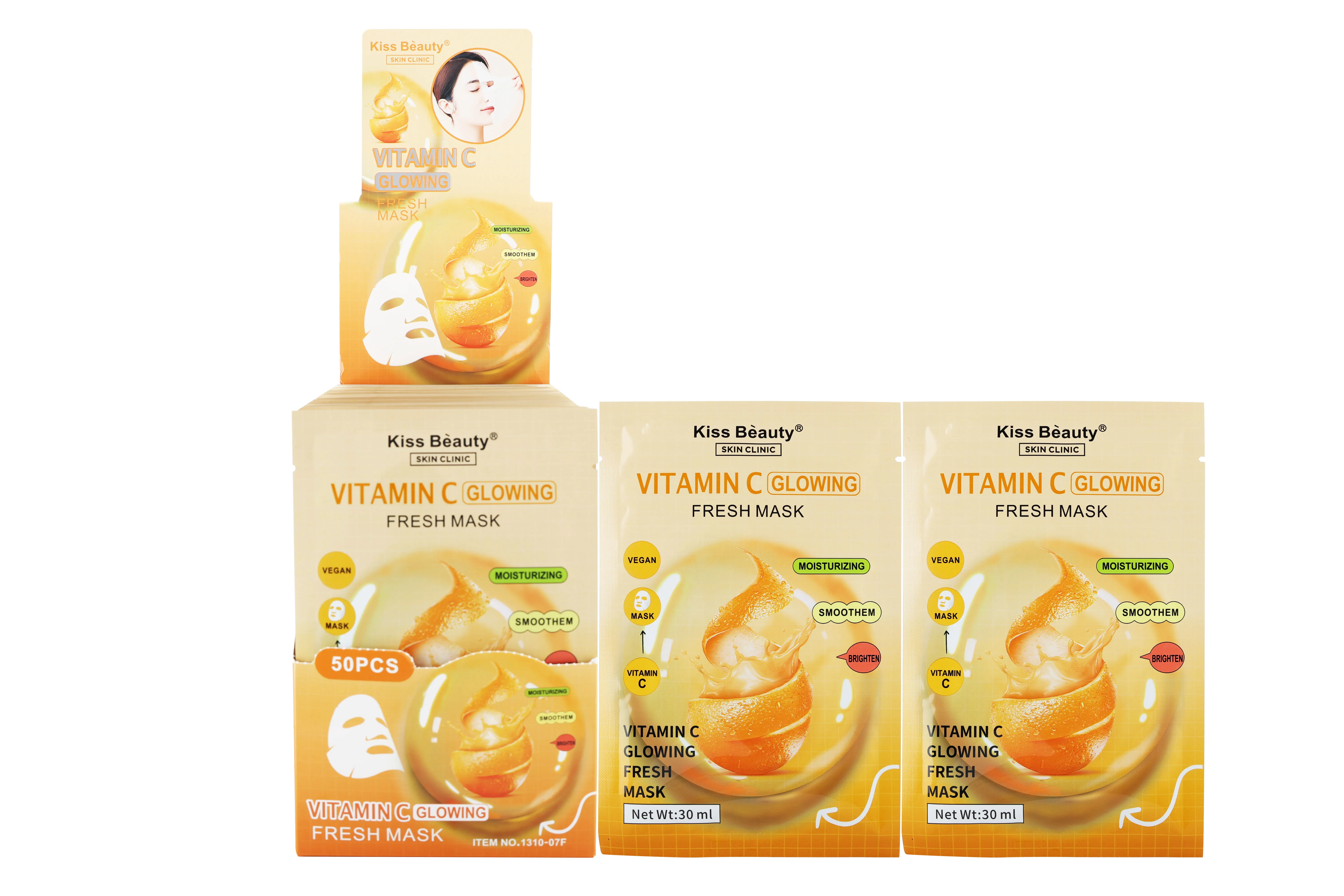 Private Label Kiss Beauty Custom Logo Vitamin C Glowing Moisturizing Fresh Mask