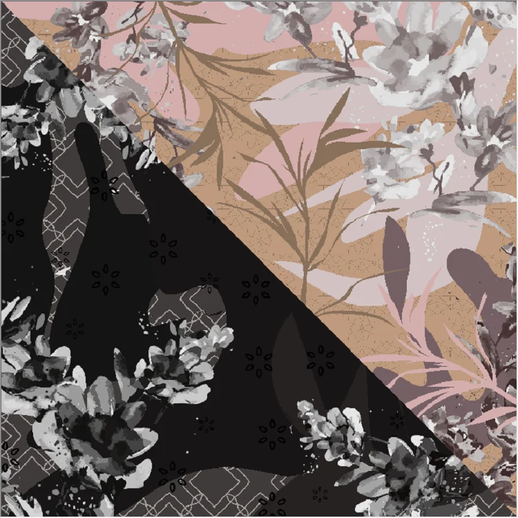 114*114cm Wholesale Matte Satin Printed Square Tudung Bawal Malaysia