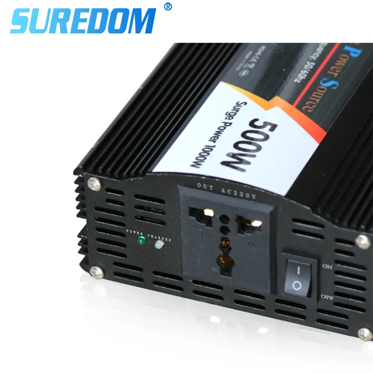 SUREDOM Factory DC To AC 24v UPS Inverter 500w 700w 1050w 1500VA AVR Sine Wave AC Power Inverter with Charger
