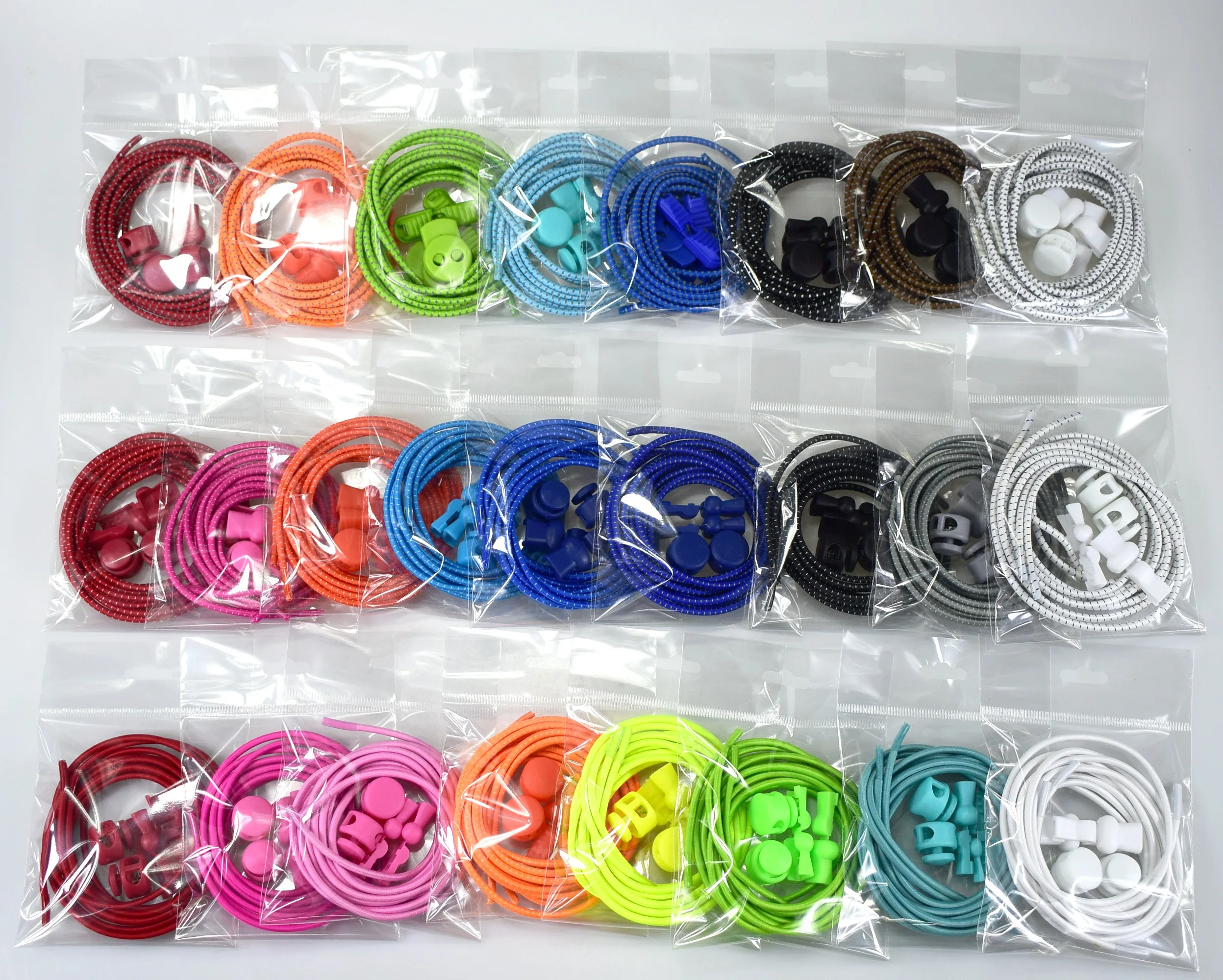 Elastic No Tie Shoe Laces Round Bungee Locking System Polyester Shoelace For Sport Shoe