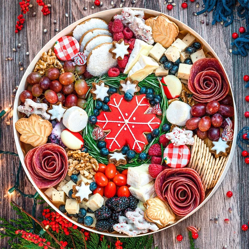 Good Quality Poplar Wooden Take Out Grazing Box Take Away Cheese Fresh Fruits Meats Chocolate Croissant Container