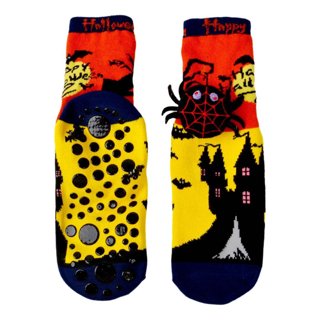 Custom Designed Cute 3D Christmas Gift Socks 100%Cottonn Cartoon Hosiery Girls Anti slip Bottom Funny Christmas socks