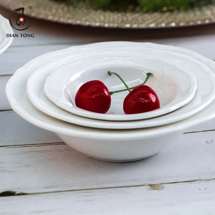 Cheap price elegant 4/5/6/8 inch plain white porcelain bowl soup ceramic soup bowls