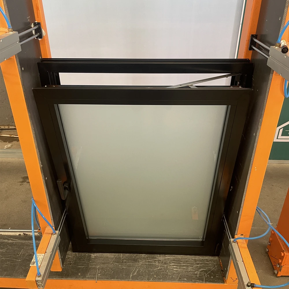 Minglei Top Black Thermal Break Aluminum Windows Double Glazed Tempered Glass Opaque Window Aluminum Frame Casement Windows