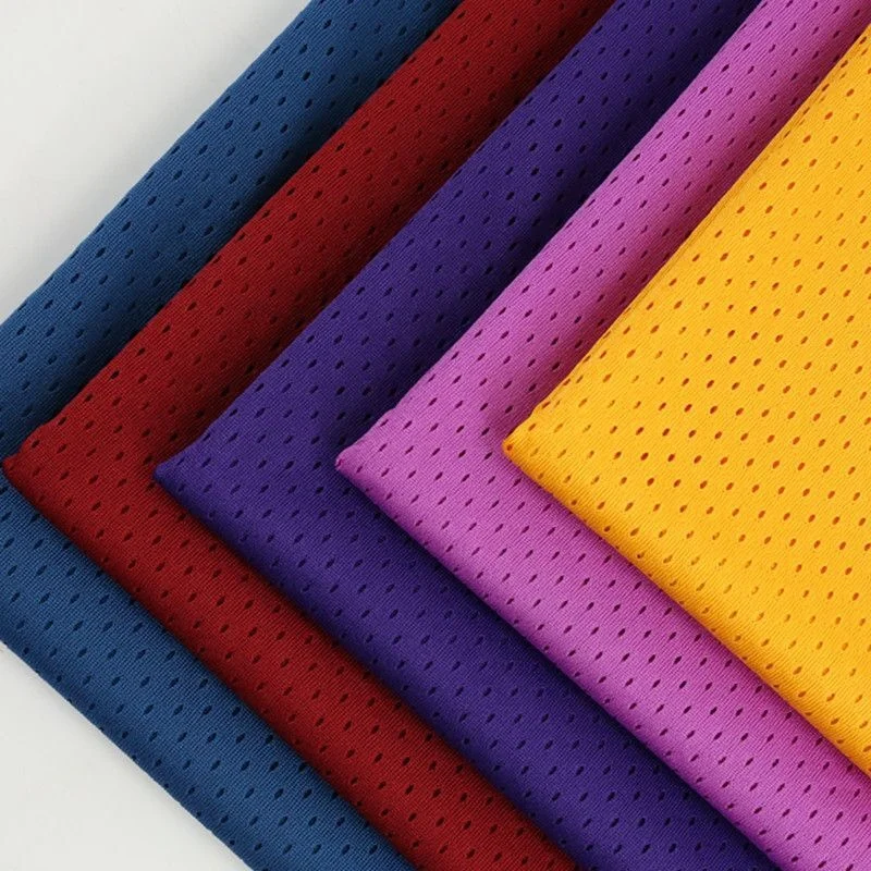 breathable soft wicking warp knitted 100 polyester mesh fabric for t shirt sportswear