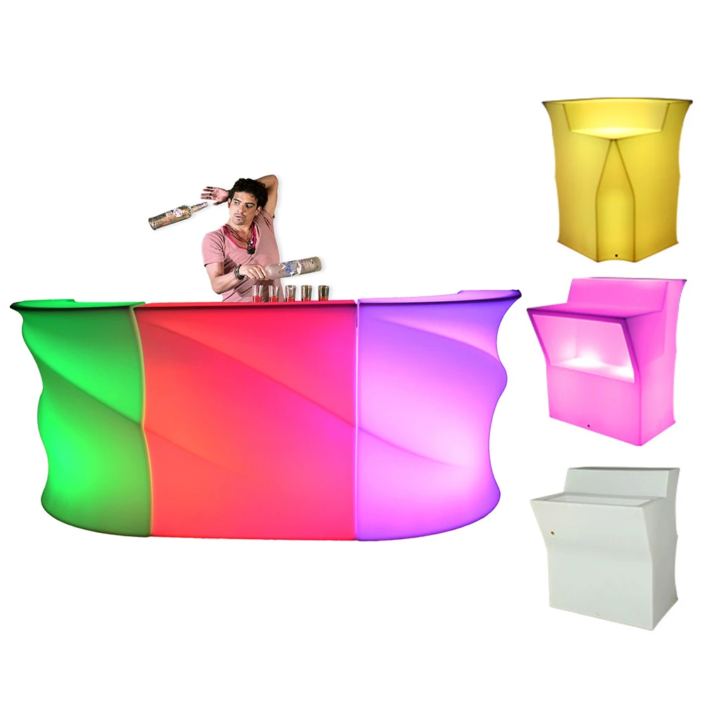 outdoor led bar counter used coffee shop restaurant party event rental portable furniture led lighted bar counter for sale