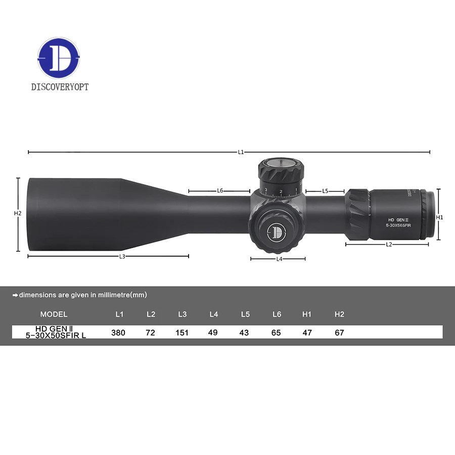 Factory Direct Discovery Opt 5-30X56 FFP Long Range Scope 34MM Outdoor Hunting Optic Sight With Locking Turret Scope